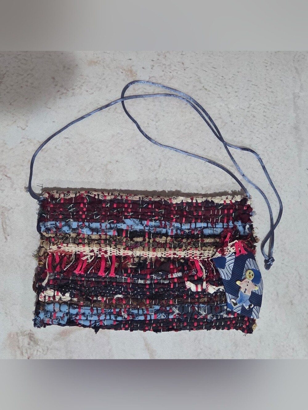 Handwoven Tie Multicolor Fringe Crossbody Bag